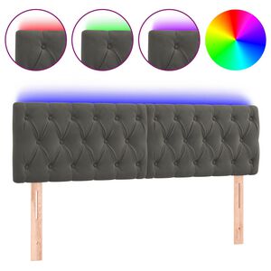 vidaXL LED Headboard Dark Grey 144 cm Velvet