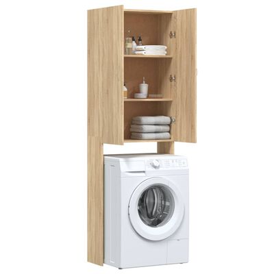 vidaXL Washing Machine Cabinet Sonoma Oak 64x25.5x190 cm