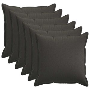 vidaXL Cushion Cover 6 pcs HOUTEN Dark Grey 80 x 80 cm Faux Linen