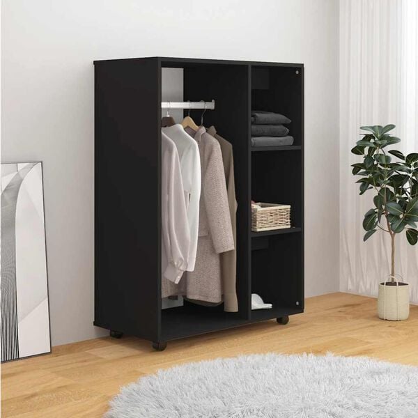vidaXL Wardrobe Black 80x40x110 cm Engineered Wood