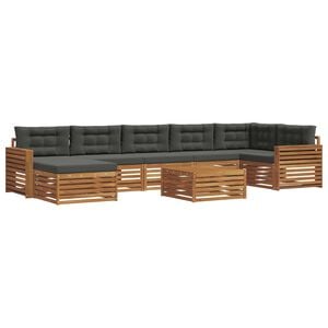 vidaXL Outdoor Sofa Set with Cushion 8 pcs Natural and Anthracite