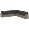 vidaXL 9 Piece Garden Sofa Set with Cushions Grey Poly Rattan