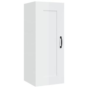 vidaXL Hanging Cabinet High Gloss White 35x34x90 cm Engineered Wood