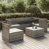 vidaXL 6 Piece Garden Lounge Set with Cushions Grey Poly Rattan
