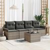 vidaXL Sofa Set with Cushion 5 pcs Grey Poly Rattan