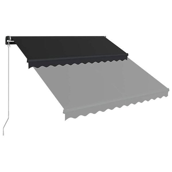 vidaXL Manual Retractable Awning 350x250 cm Anthracite