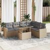 vidaXL 7 Piece Garden Sofa Set with Cushions Beige Poly Rattan