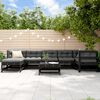 vidaXL 8 Piece Garden Lounge Set with Cushions Black Solid Wood