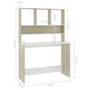 vidaXL Desk with Shelf White and Sonoma Oak 110x45x157 cm Engineered Wood