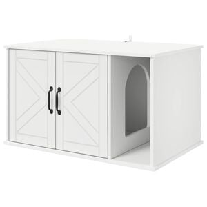 vidaXL Cat House White 85 x 55 x 50 cm Engineered Wood