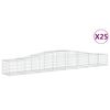vidaXL Arched Gabion Baskets 25 pcs 400x50x40/60 cm Galvanised Iron