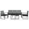 vidaXL 5 piece Garden Dining Set with Cushions Dark Grey PP Rattan