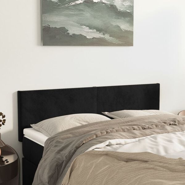 vidaXL Headboards Black 144x5x78/88 cm Velvet