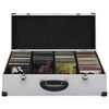 vidaXL CD Case for 80 CDs Aluminium ABS Silver