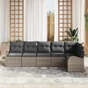 vidaXL Garden Sofa Set with Cushion 6 pcs Grey Poly Rattan