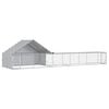 vidaXL Chicken Coop with Roof and Yard 2 pcs Silver 8 x 2 x 1.9 m