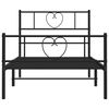 vidaXL Metal Bed Frame without Mattress with Footboard Black 107x203cm