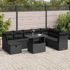 vidaXL 9 Piece Garden Sofa Set with Cushions Black Poly Rattan