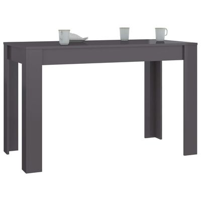 vidaXL Dining Table High Gloss Grey 120x60x76 cm Engineered Wood