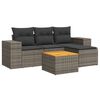 vidaXL 5 Piece Garden Sofa Set with Cushions Grey Poly Rattan
