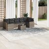 vidaXL 8 Piece Garden Sofa Set with Cushions Grey Poly Rattan