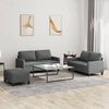 vidaXL 3 Piece Sofa Set with Cushions Dark Grey Fabric