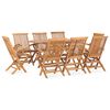 vidaXL 9 Piece Folding Outdoor Dining Set Solid Teak Wood