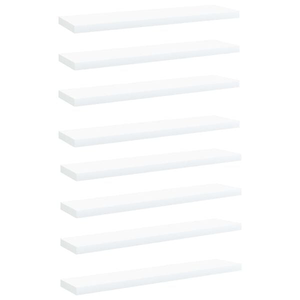 vidaXL Bookshelf Boards 8 pcs White 40x10x1.5 cm Engineered Wood