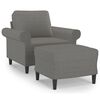 vidaXL Sofa Chair with Footstool Dark Grey 60 cm Fabric