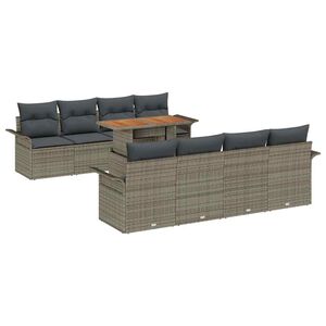 vidaXL Garden Sofa Set 7 pcs Grey Poly Rattan