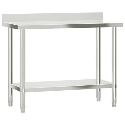 vidaXL Kitchen Work Table with Overshelf 110x55x120 cm Stainless Steel