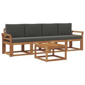 vidaXL Outdoor Sofa Set 5 pcs Natural and Anthracite