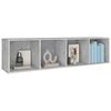 vidaXL Book Cabinet/TV Cabinet Concrete Grey 36x30x143 cm Engineered Wood