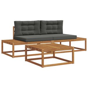 vidaXL Outdoor Sofa Set Solid Acacia Wood and Polyester