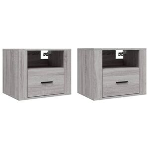 vidaXL Wall-mounted Bedside Cabinets 2 pcs Grey Sonoma 50x36x40 cm