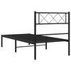 vidaXL Metal Bed Frame without Mattress with Headboard Black 107x203cm