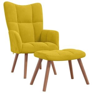 vidaXL Relaxing Chair With Stool | Mustard yellow