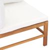 vidaXL Corner Sofa with Cream Cushions Solid Teak Wood