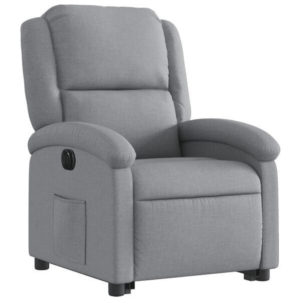 vidaXL Electric Stand up Recliner Chair Light Grey Fabric