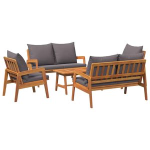 vidaXL Bistro Set with Cushion 5 pcs Brown Solid Acacia Wood