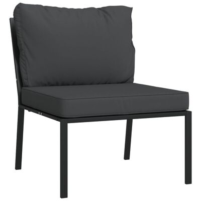 vidaXL 9 Piece Garden Lounge Set with Grey Cushions Steel