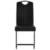 vidaXL Cantilever Dining Chairs 4 pcs Black Faux Leather