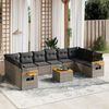 vidaXL 11 Piece Garden Sofa Set with Cushions Grey Poly Rattan