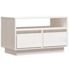 vidaXL TV Cabinet | White | Solid Pine Wood | 60 cm x 35 cm x 37 cm | TV Cabinet