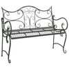 vidaXL Garden Bench 2-Seater 114 x 56.5 x 90 cm Steel Silver Grey
