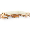 vidaXL 10 Piece Garden Lounge Set with Cushions 100x60 cm Acacia Wood