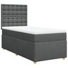 vidaXL Box Spring Bed with Mattress Dark Grey King Single Fabric