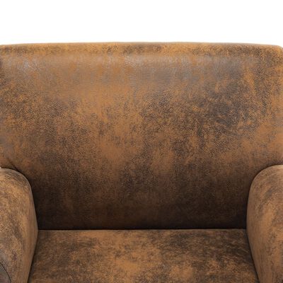 vidaXL Sofa Chair Brown Faux Suede Leather