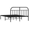 vidaXL Metal Bed Frame without Mattress with Headboard Black 150x200cm