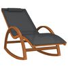 vidaXL Rocking Chair Grey Textilene and Solid Wood Poplar